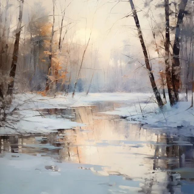 Abstrakte Arbeit „Winterlicht“