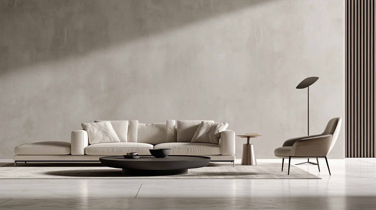 Großformatiges Wandbild über dem Sofa im Wohnzimmer